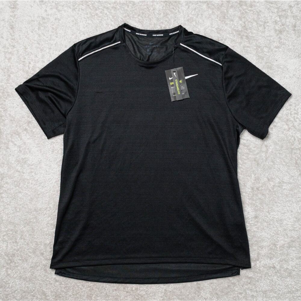 Nike Dri-Fit Standard Fit Black Running T-shirt Mens Size XL NWT